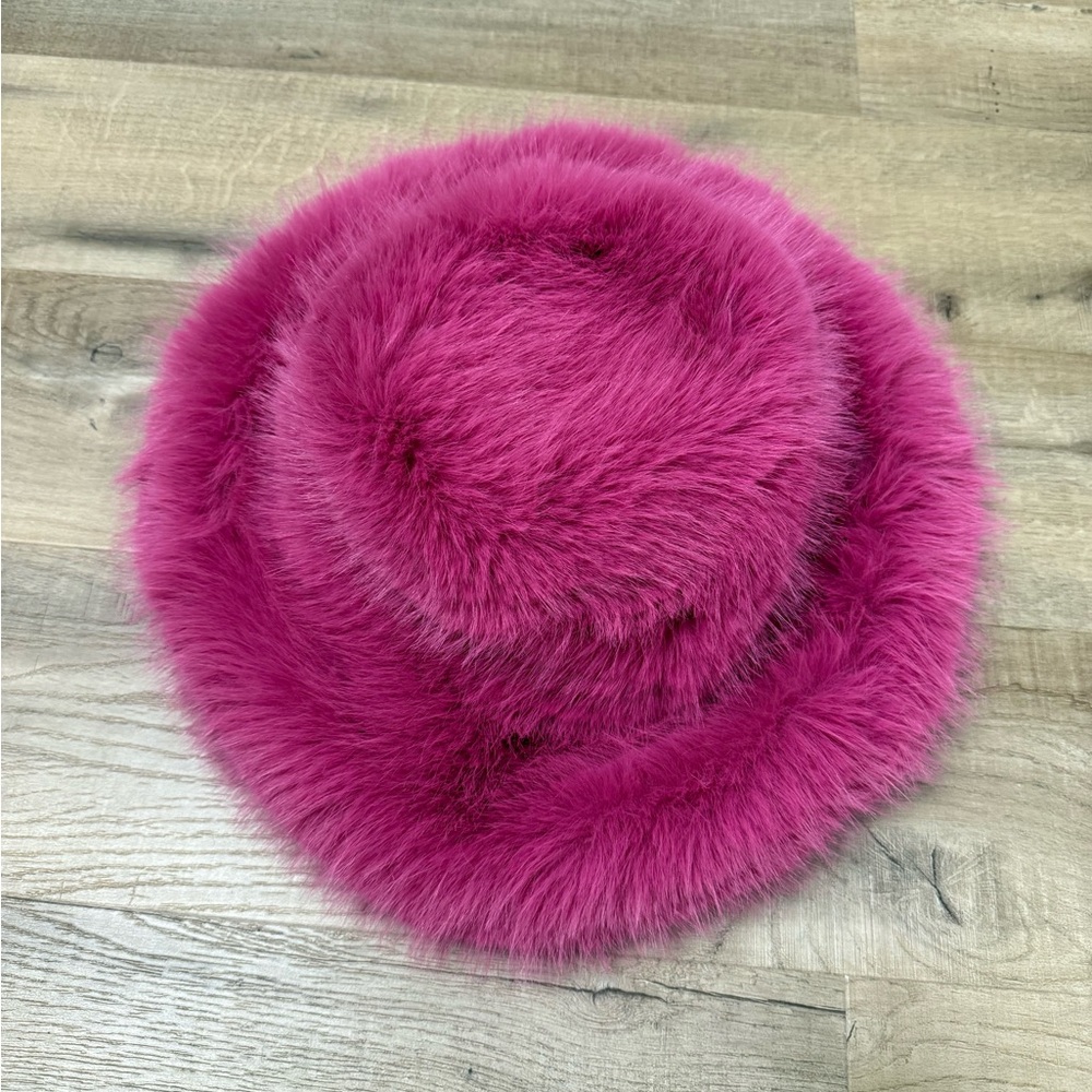 Fuzzy Pink Women's Hat - Picture 2 of 5